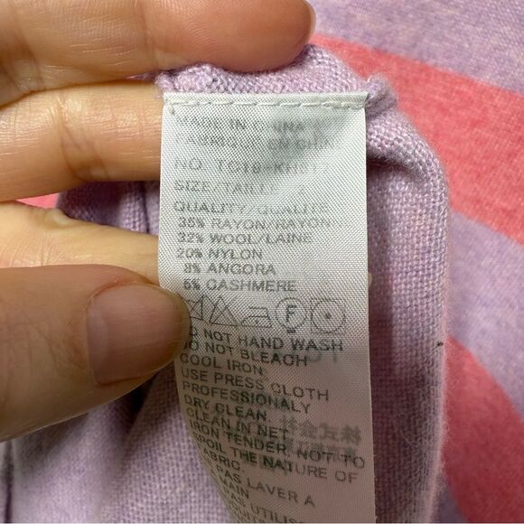 Cat's Tsumori Chisato Striped Cashmere and Angora Blend Long Sleeve Sweater Dres - Picture 12 of 12